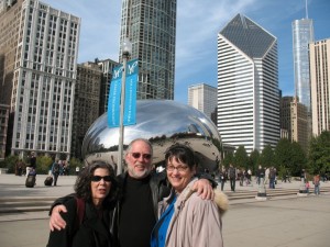Steve & Joyce Miller with Roz in front of the "Bean"